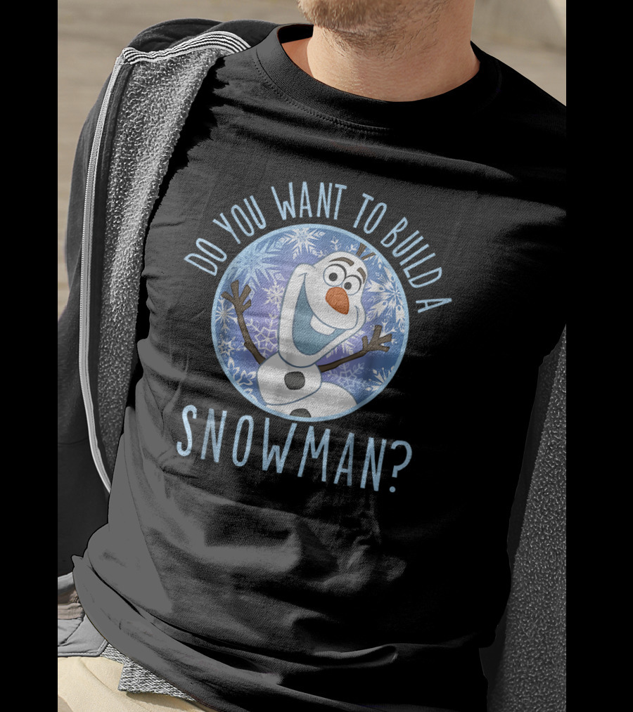Disney Frozen Olaf Do You Want To Build A Snowman Snowflakes T-Shirt