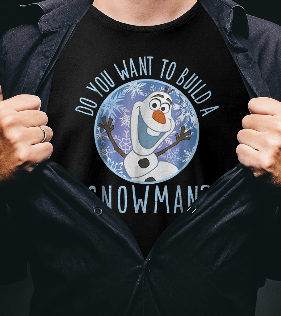 Disney Frozen Olaf Do You Want To Build A Snowman Snowflakes T-Shirt