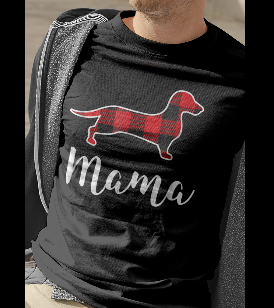 Mama Plaid Dachshund T-Shirt
