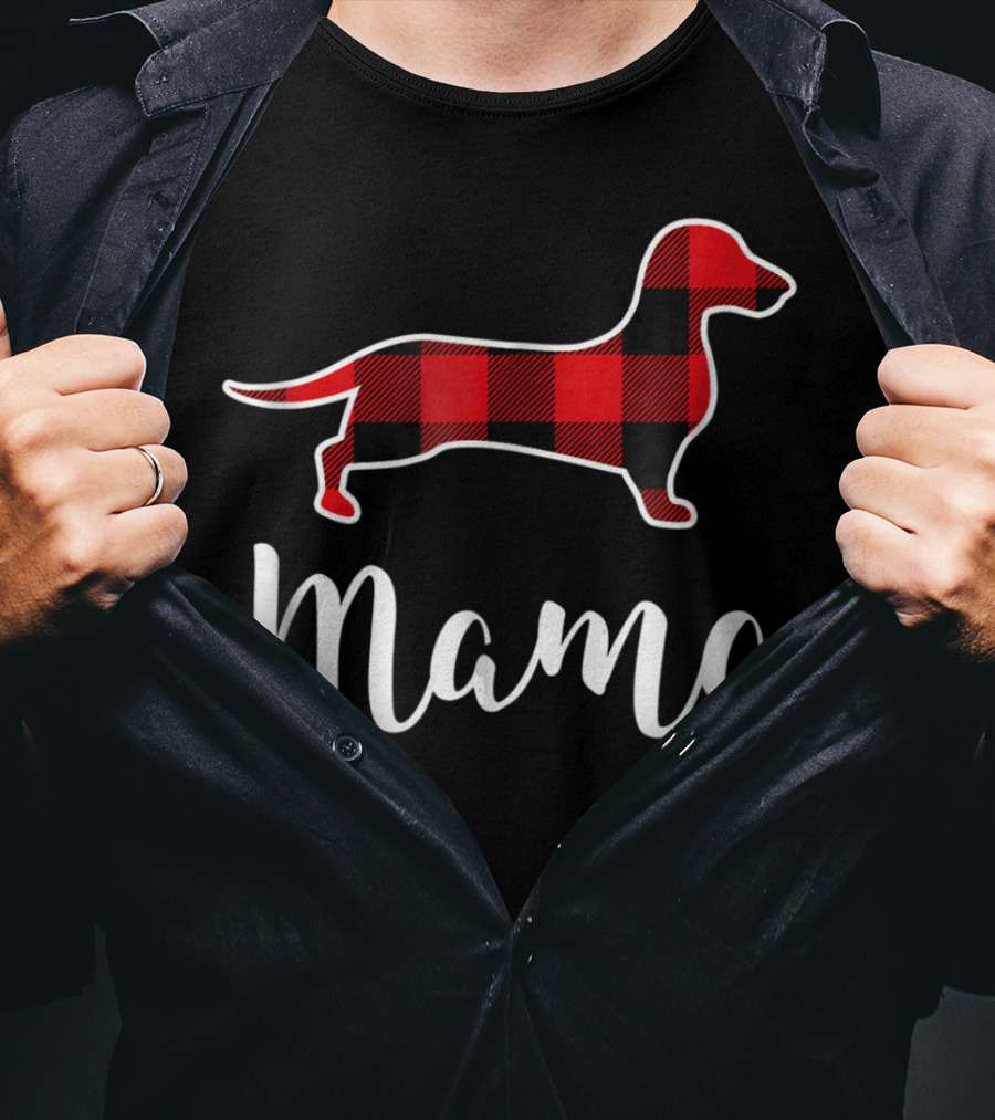 Mama Plaid Dachshund T-Shirt