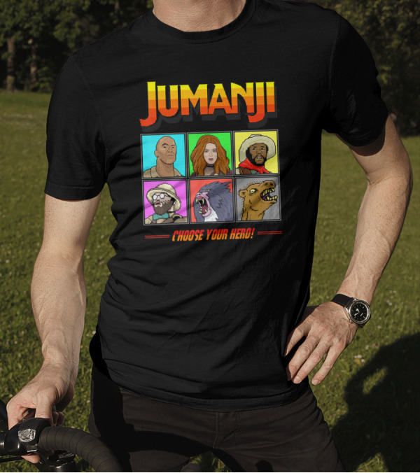 Jumanji The Next Level Choose Your Hero Pixel Characters Selection T-Shirt