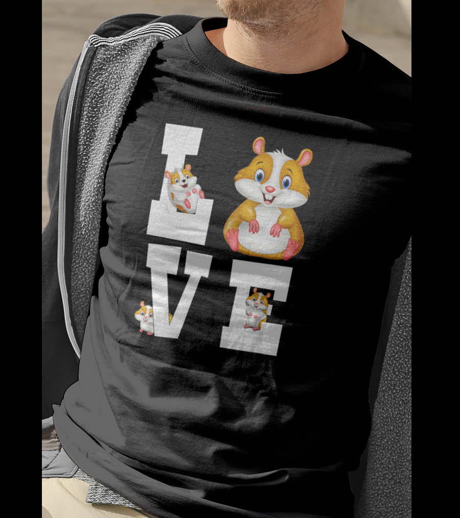 Love Hamsters Owners Cute Cartoon Rodent T-Shirt