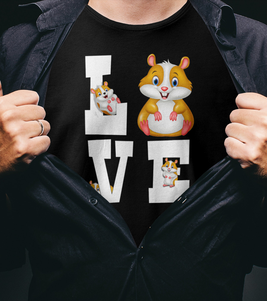 Love Hamsters Owners Cute Cartoon Rodent T-Shirt