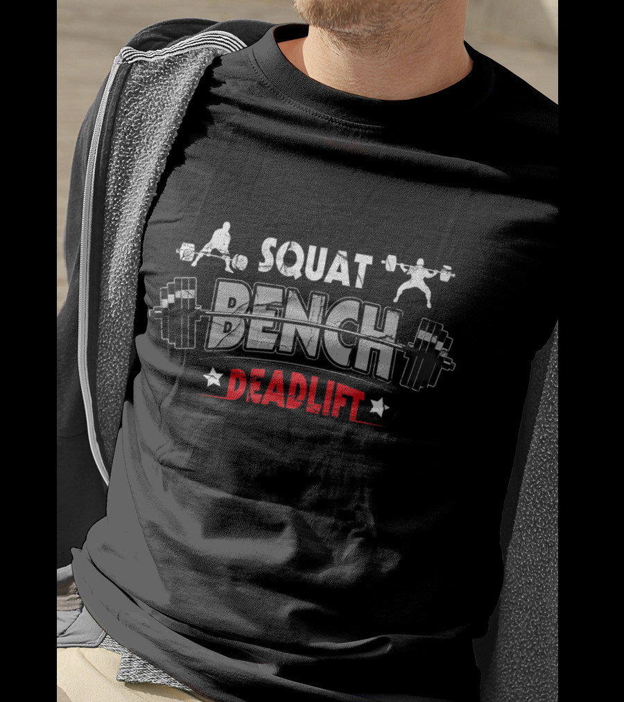 Squat Bench Deadlift Weightlifting Icons Strength Training Powerlifting T-Shirt
