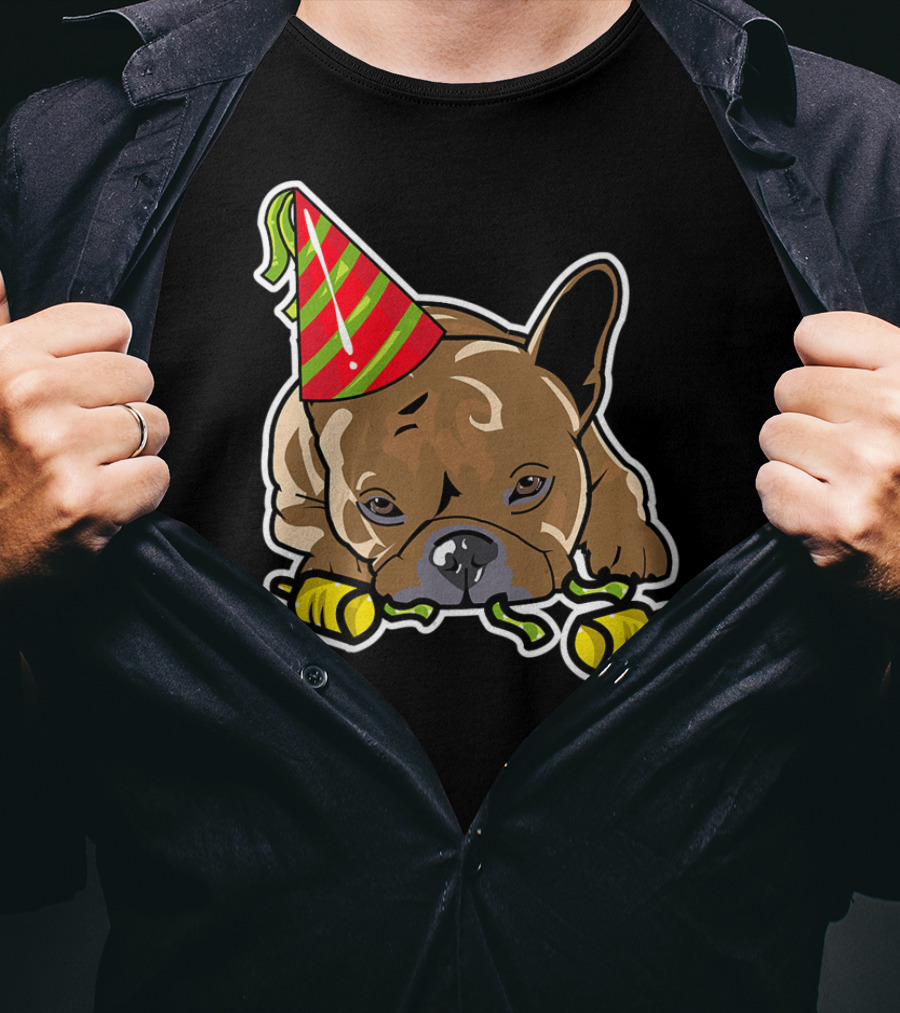 Eve French Bulldog Frenchie Happy New Year Party Hat T-Shirt