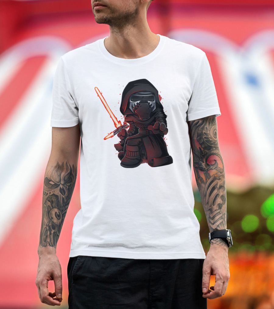 Kylo Ren Chibi with Red Lightsaber T-Shirt