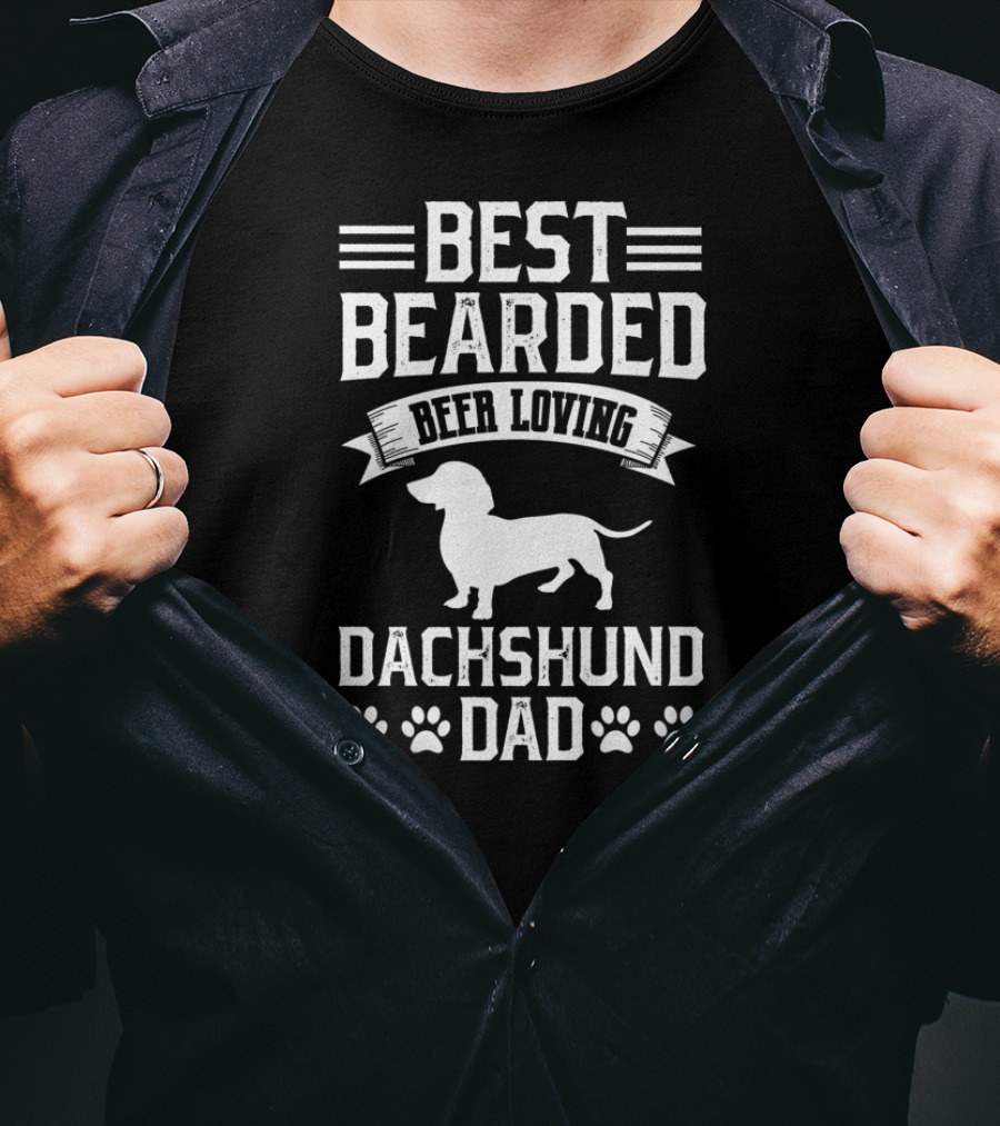 Best Bearded Beer Loving Dachshund Dad T-Shirt