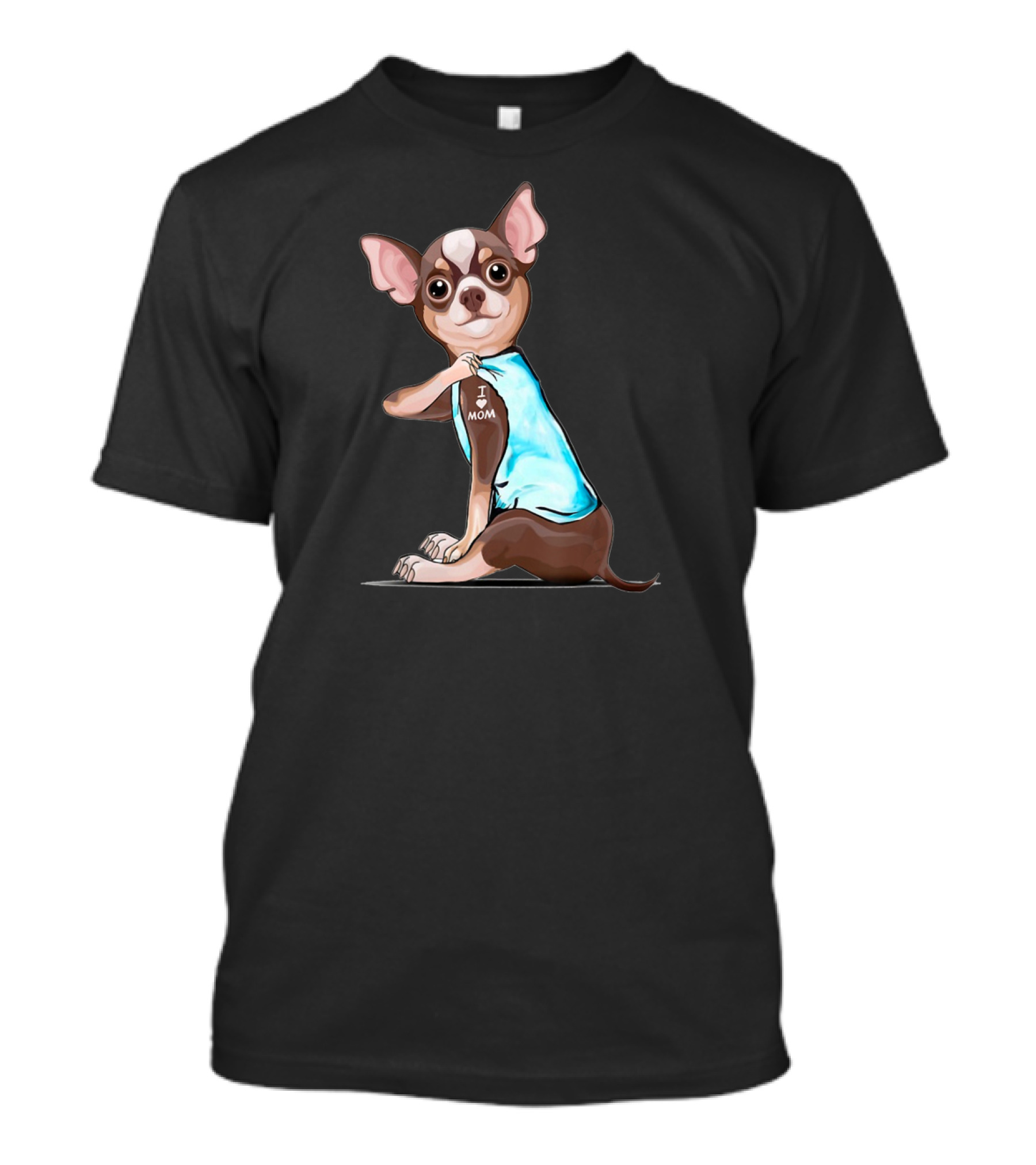 Chihuahua Tattoos I Love Mom T-Shirt