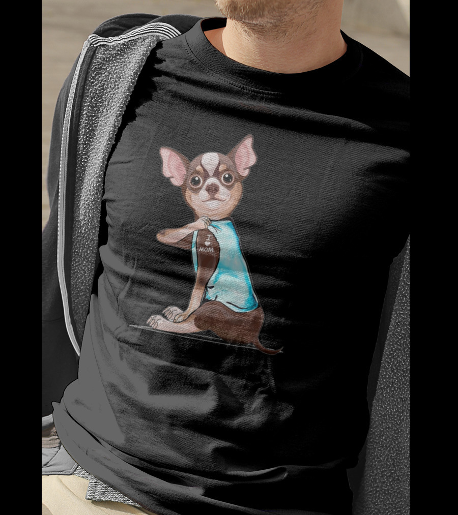 Chihuahua Tattoos I Love Mom T-Shirt