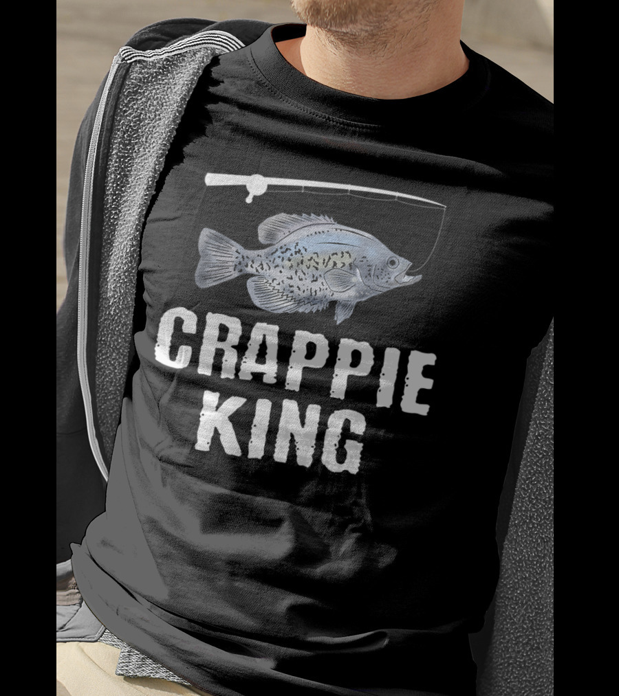 Crappie King Fishing Pan Fish With Fishing Rod T-Shirt