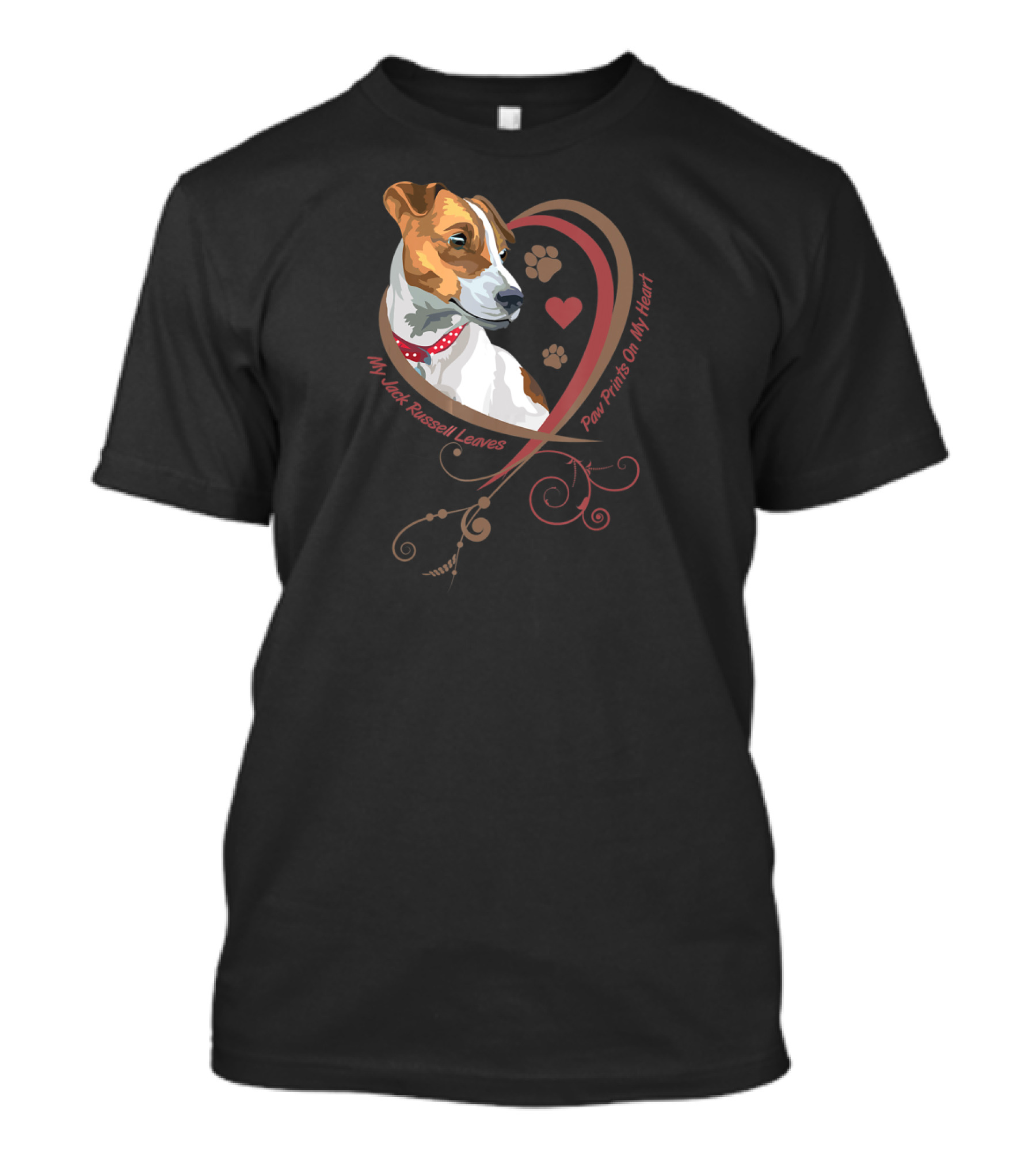 My Jack Russell Leaves Paw Prints On My Heart T-Shirt