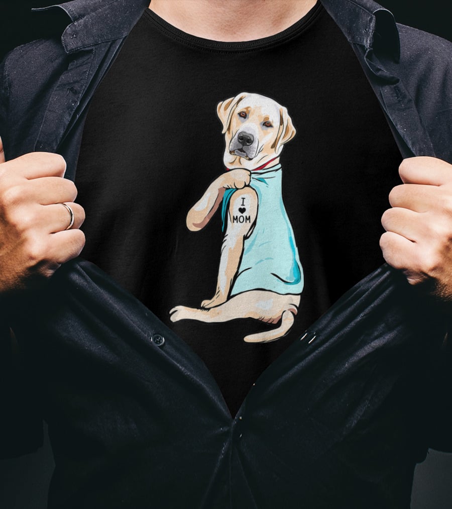 Labrador I Love Mom Tattoo T-Shirt