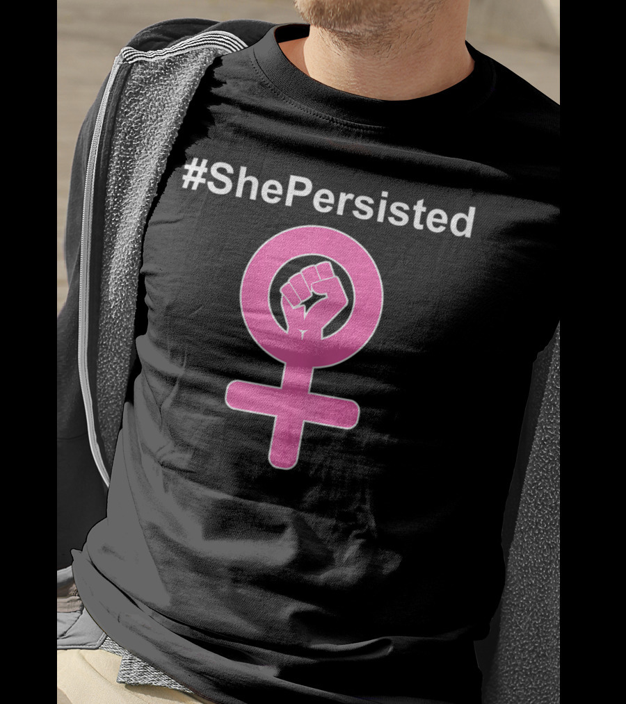ShePersisted Feminist Symbol With Raised Fist Venus T-Shirt