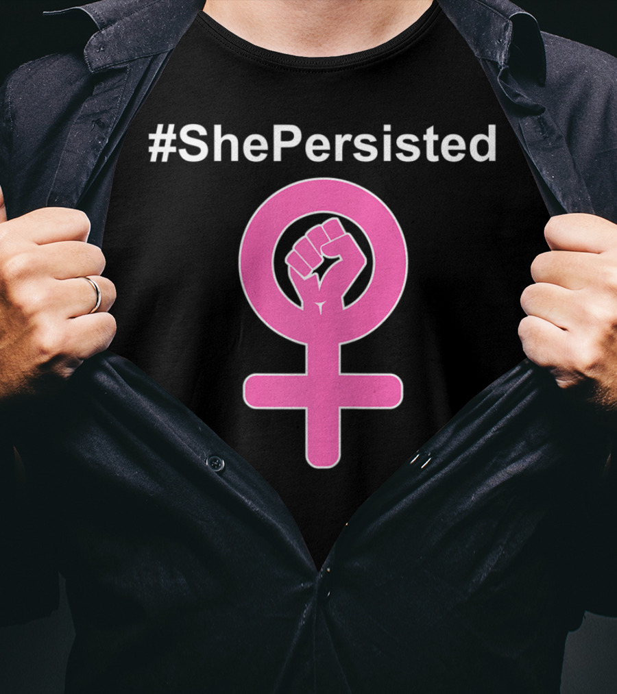 ShePersisted Feminist Symbol With Raised Fist Venus T-Shirt