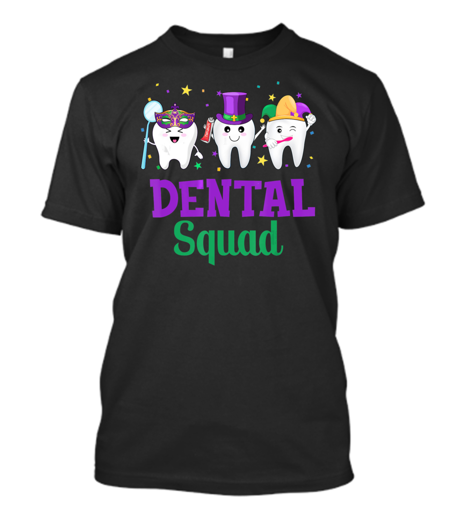 Dental Squad Tooth Assistant Mardi Gras T-Shirt