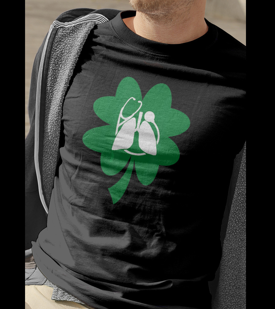 Lucky Clover Lungs And Stethoscope T-Shirt