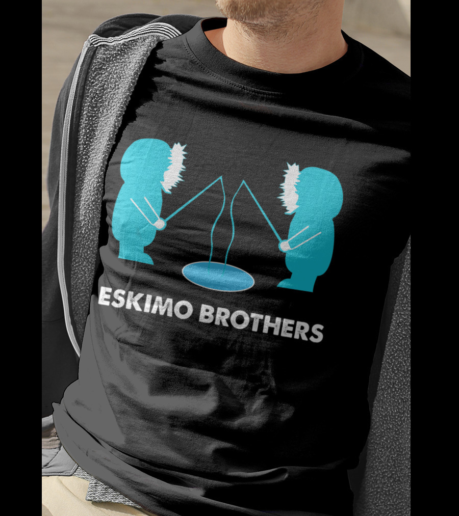 Eskimo Brothers Fishing Ice Hole Funny EBDB T-Shirt