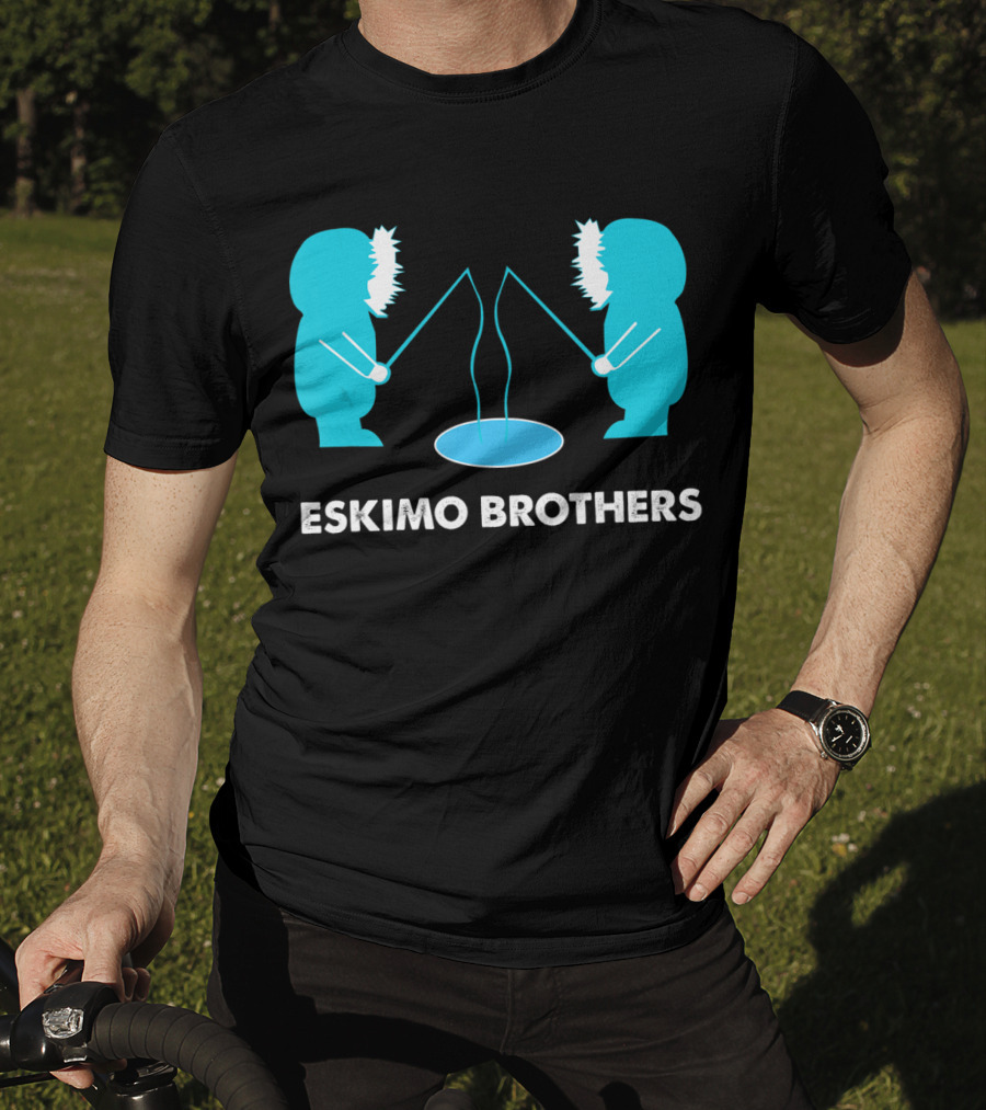Eskimo Brothers Fishing Ice Hole Funny EBDB T-Shirt