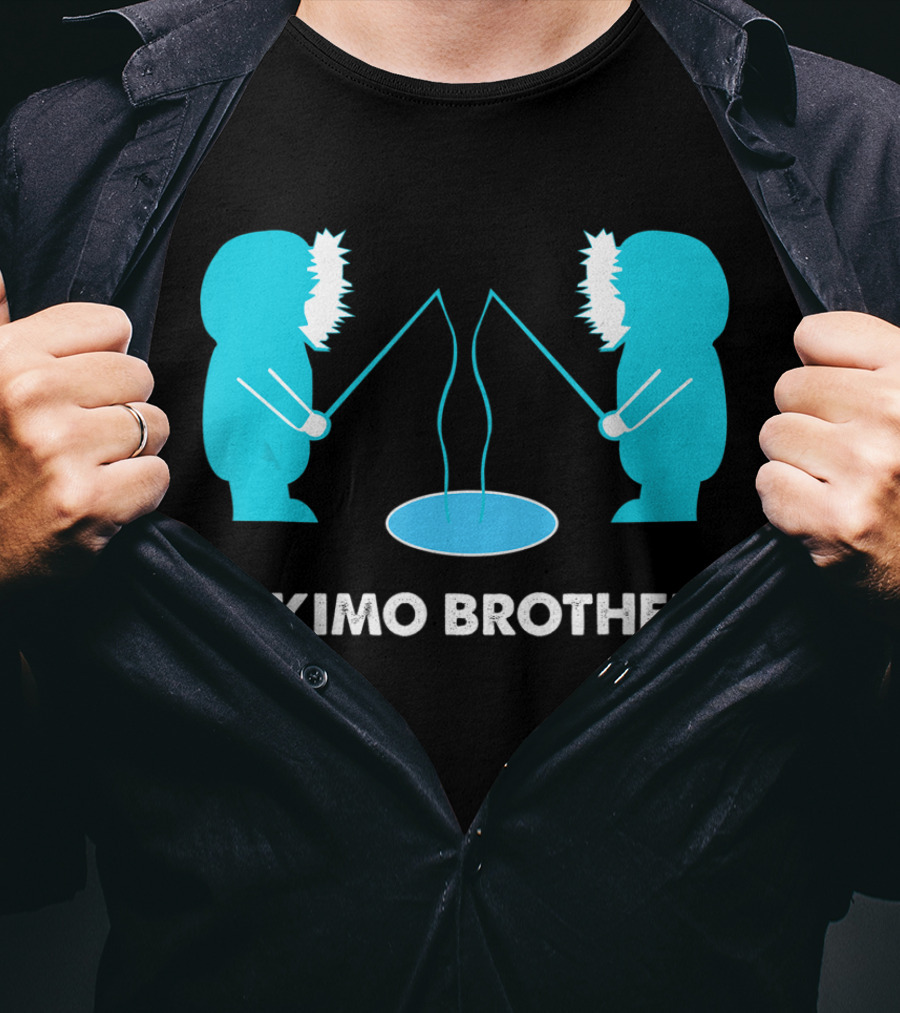 Eskimo Brothers Fishing Ice Hole Funny EBDB T-Shirt
