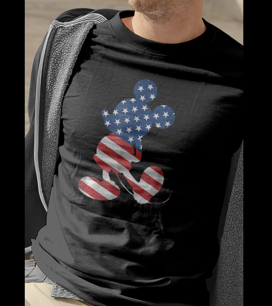 Mickey Mouse USA American Flag Disney T-Shirt