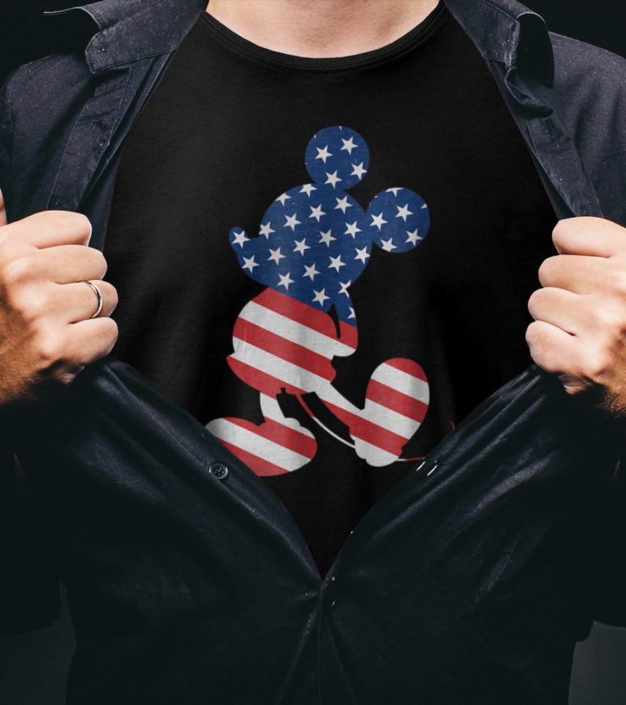 Mickey Mouse USA American Flag Disney T-Shirt