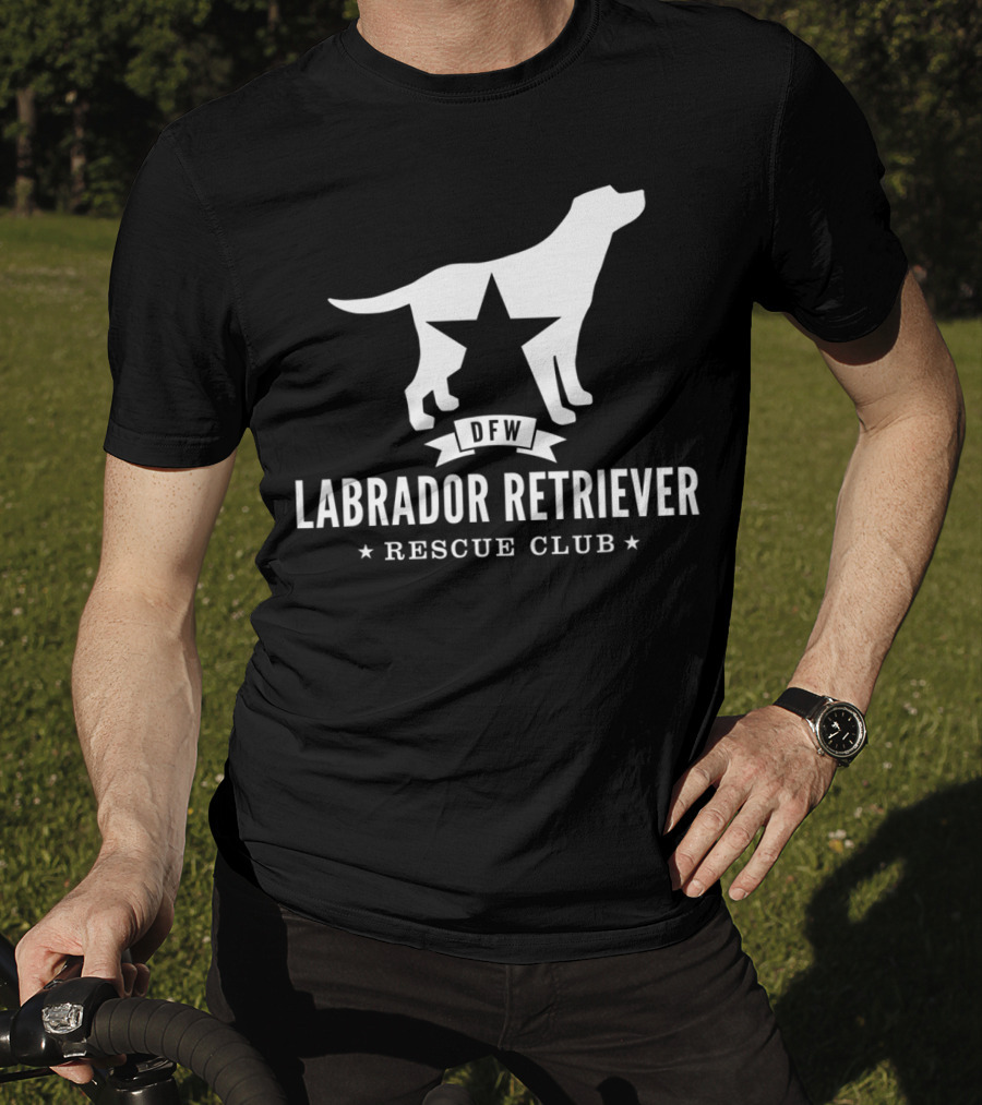 DFW Labrador Retriever Rescue Club Logo With Star And Dog T-Shirt