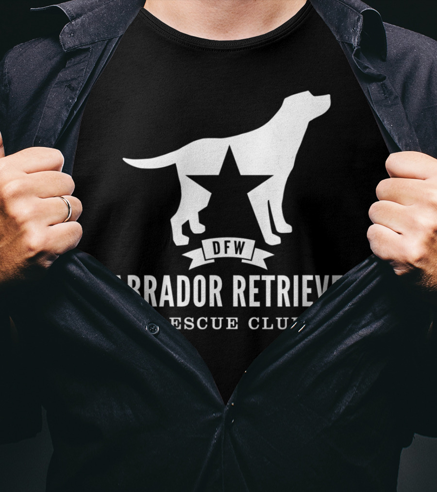 DFW Labrador Retriever Rescue Club Logo With Star And Dog T-Shirt