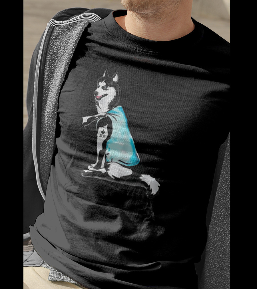 I Love Mom Husky Dog Tattoo Gifts T-Shirt