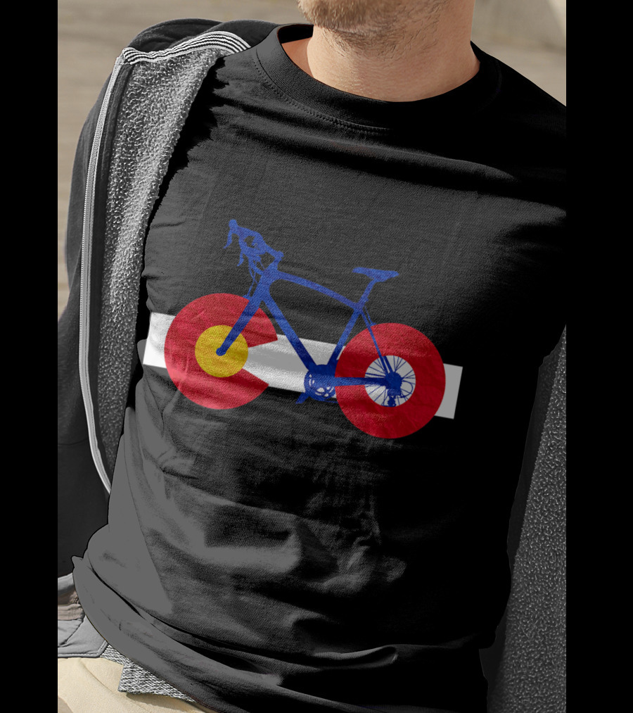 Colorado Flag Cycling Fusion Road Bike T-Shirt