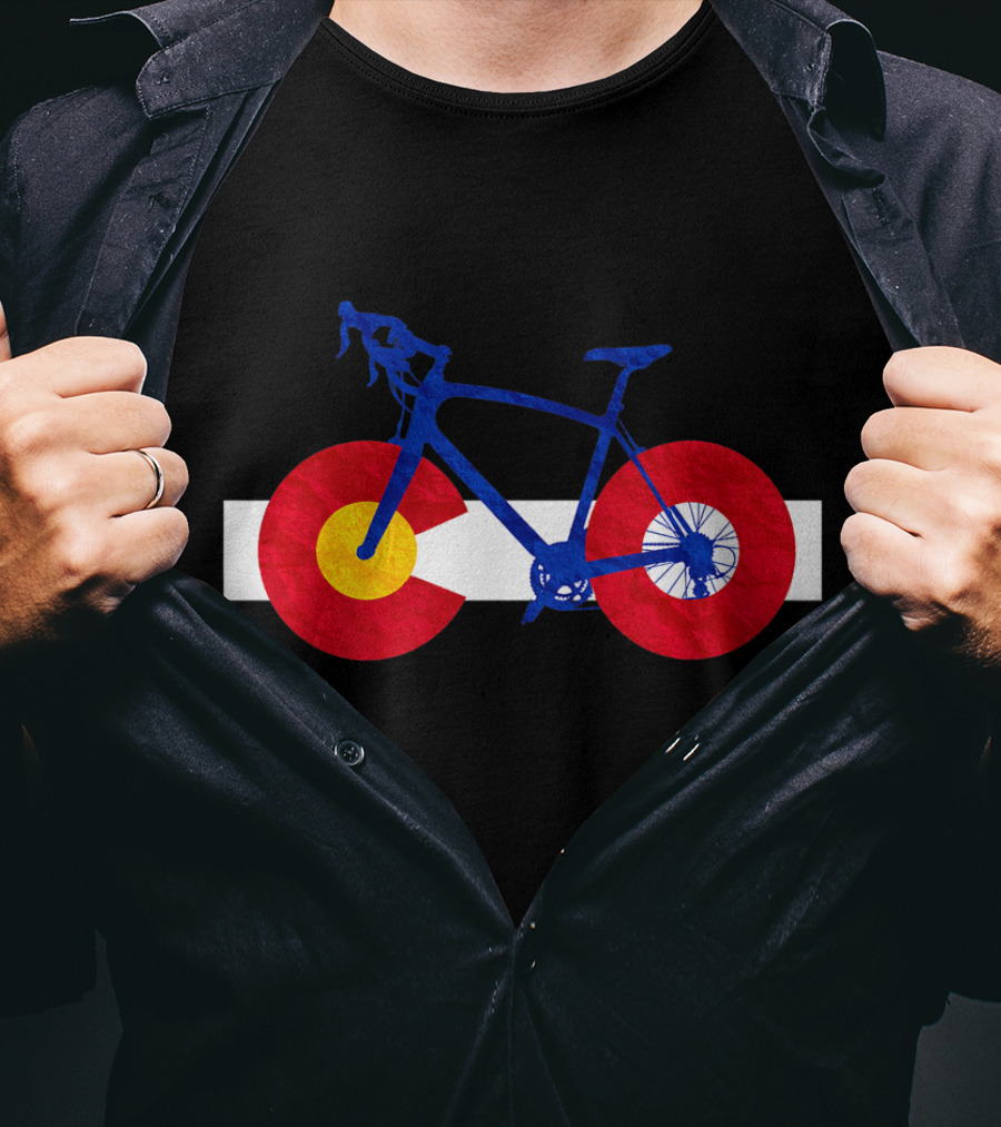 Colorado Flag Cycling Fusion Road Bike T-Shirt