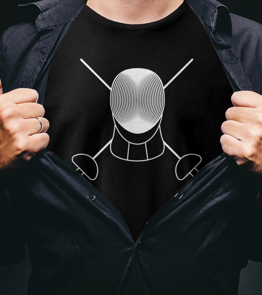 Fencing Mask With Crossed Swords Fencers T-Shirt