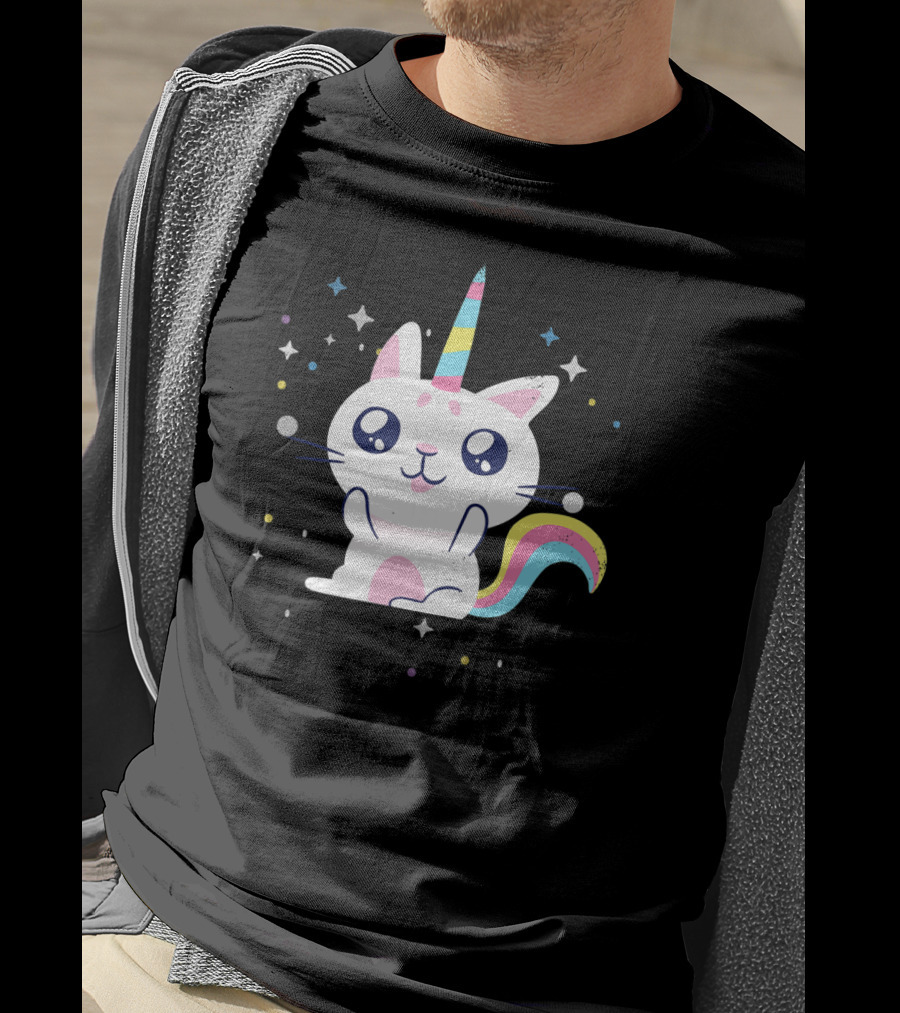 Caticorn Lover Rainbow Unicorn Cat T-Shirt