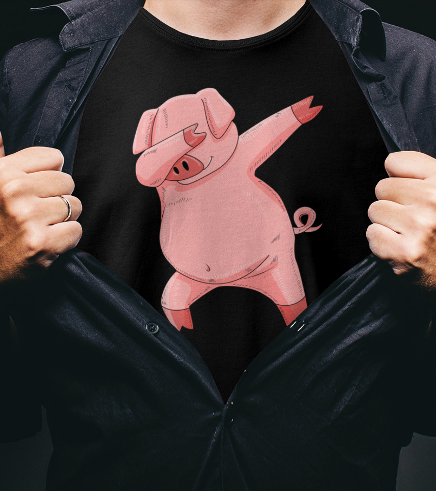 Dabbing Piglet Farmer Pig T-Shirt