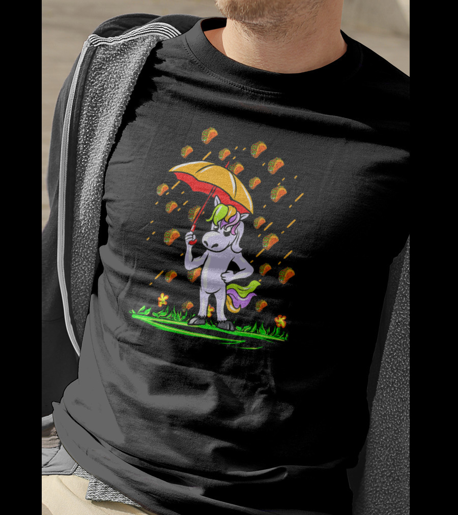 It's Raining Tacos Umbrella Unicorn T-Shirt