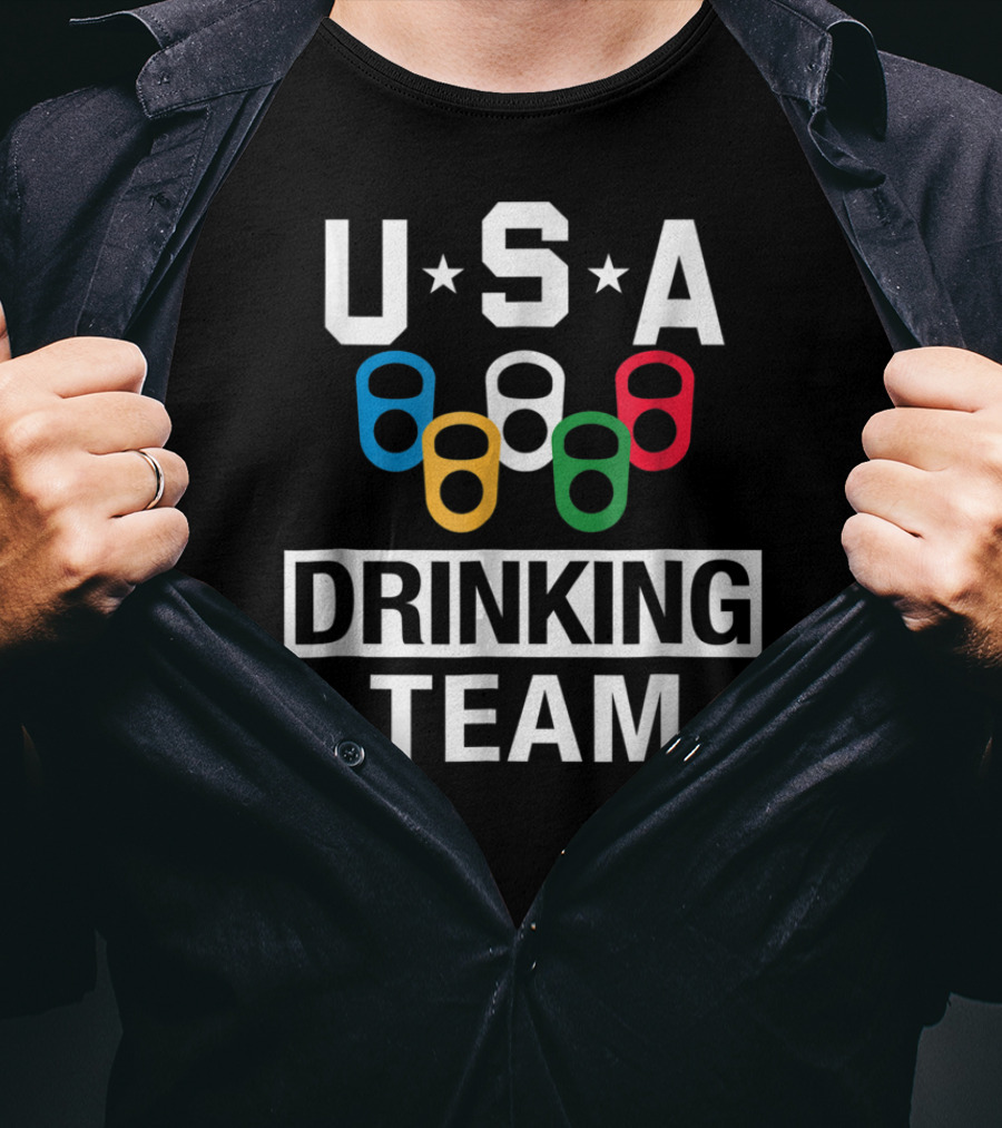 USA Drinking Team Beer Party Rings Can T-Shirt