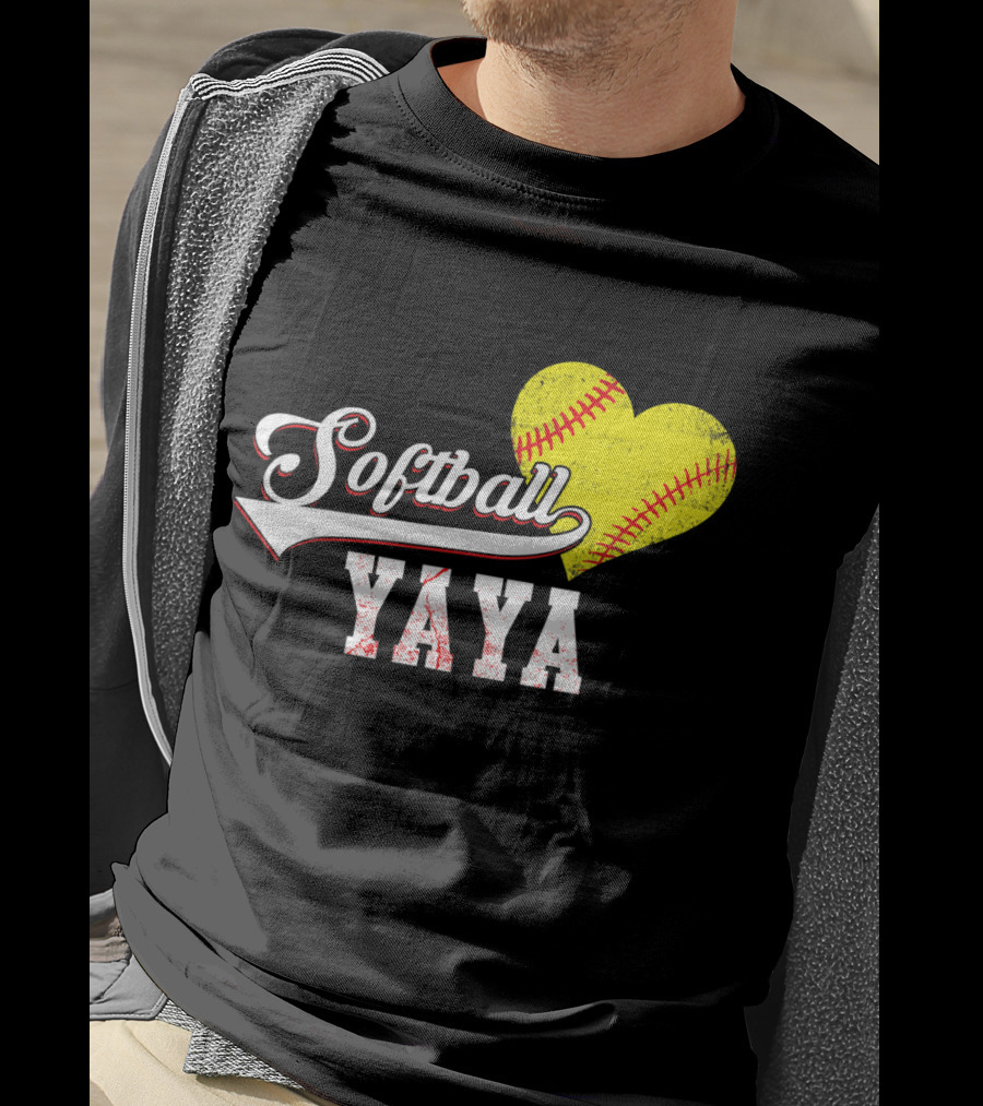 Softball Yaya Heart T-Shirt