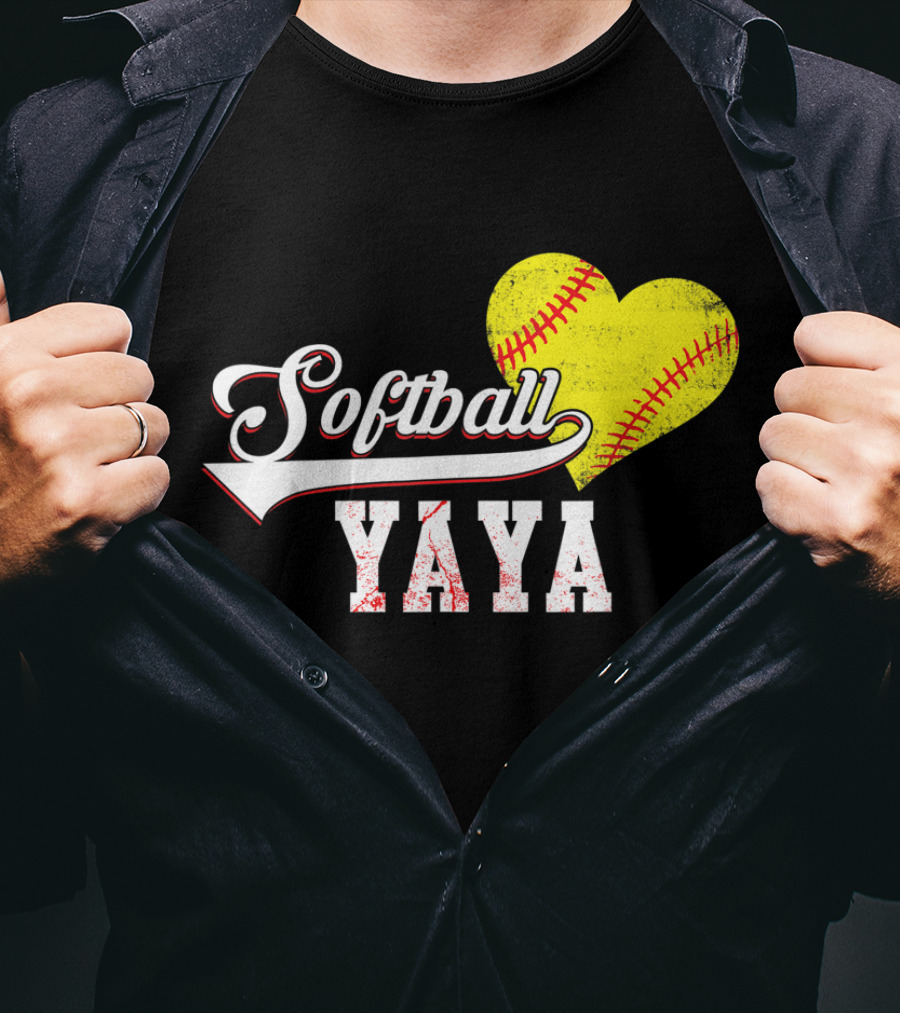 Softball Yaya Heart T-Shirt