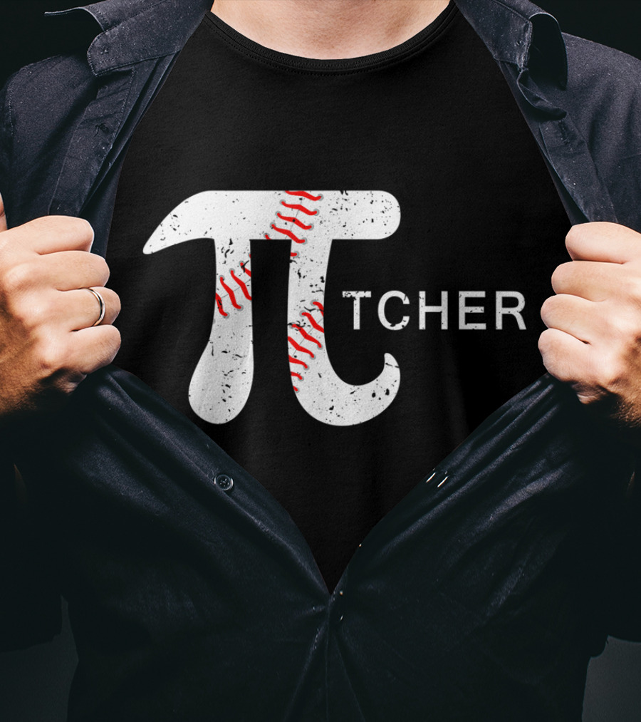 Pi Symbol Baseball Pitcher Pi Day T-Shirt