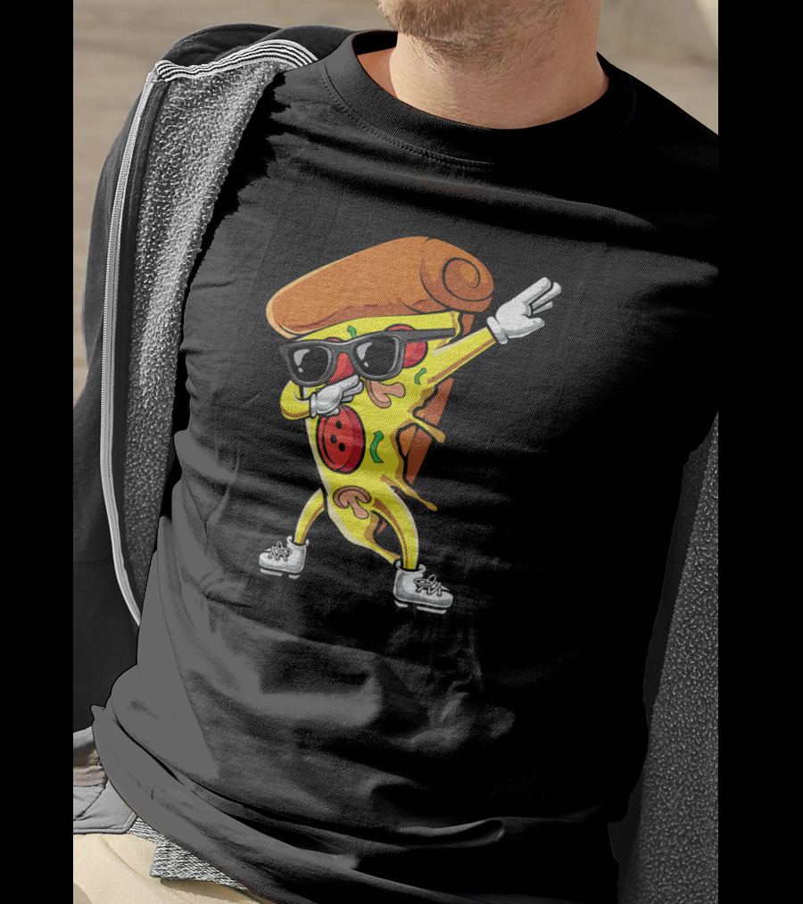 Dabbing Pizza Slice With Sunglasses And Sneakers Italian Food T-Shirt