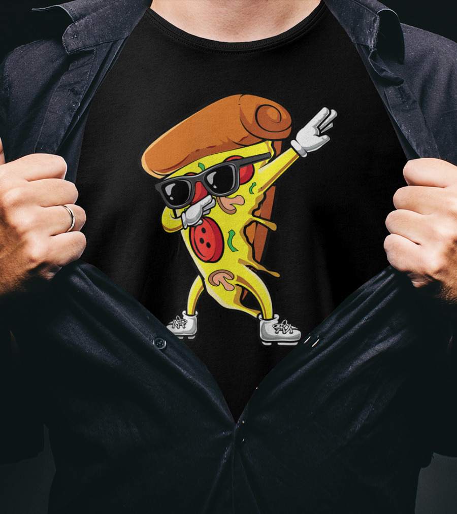 Dabbing Pizza Slice With Sunglasses And Sneakers Italian Food T-Shirt