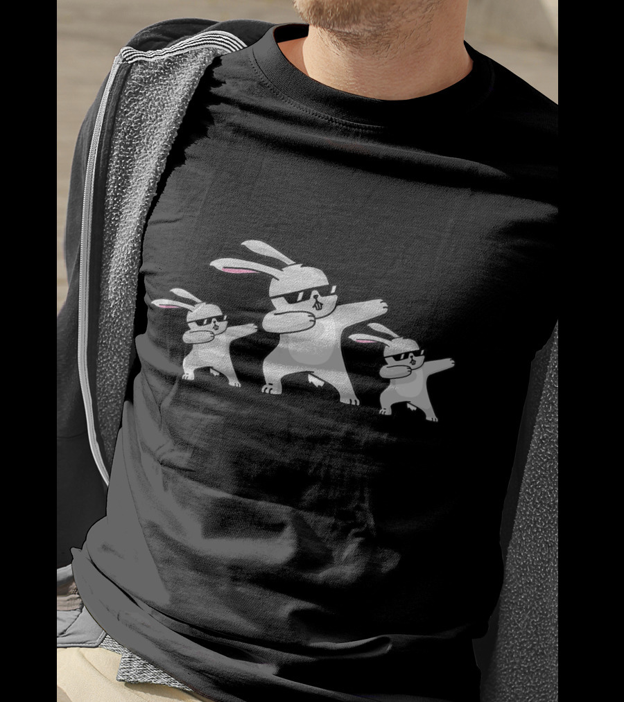 Dabbing Bunnies Easter Wear Sunglasses T-Shirt