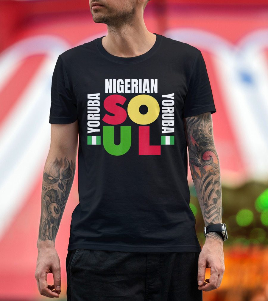 Nigerian Yoruba Soul Ancestry Celebration with Flags T-Shirt