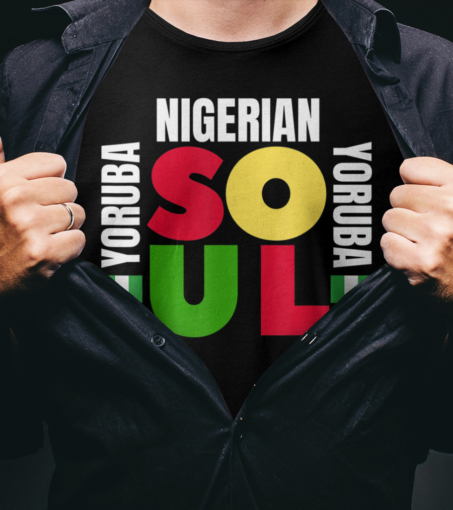 Nigerian Yoruba Soul Ancestry Celebration With Flags T-Shirt
