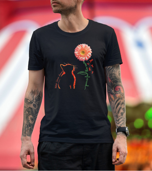 Premium T-Shirt: Paws for the Cure Multiple Sclerosis Awareness Cat Flower T-Shirt Paws for the Cure Multiple Sclerosis Awareness Cat Flower T-Shirt