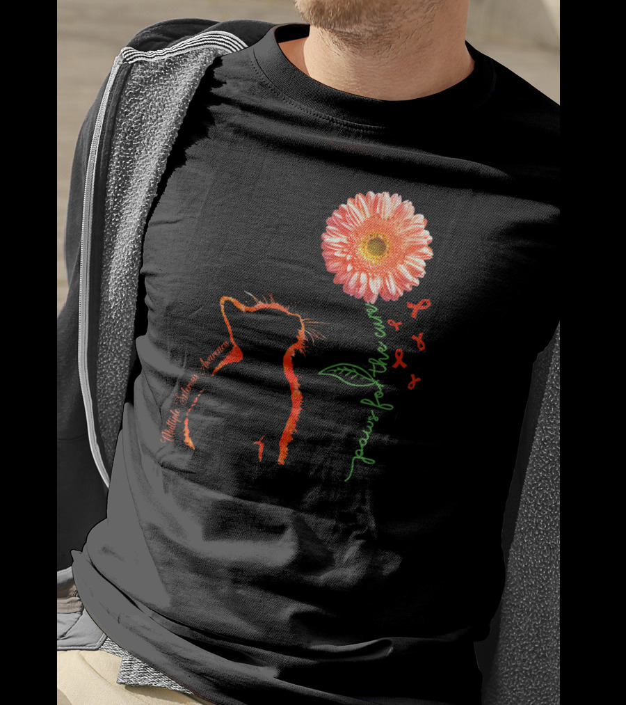 Paws For The Cure Multiple Sclerosis Awareness Cat Flower T-Shirt