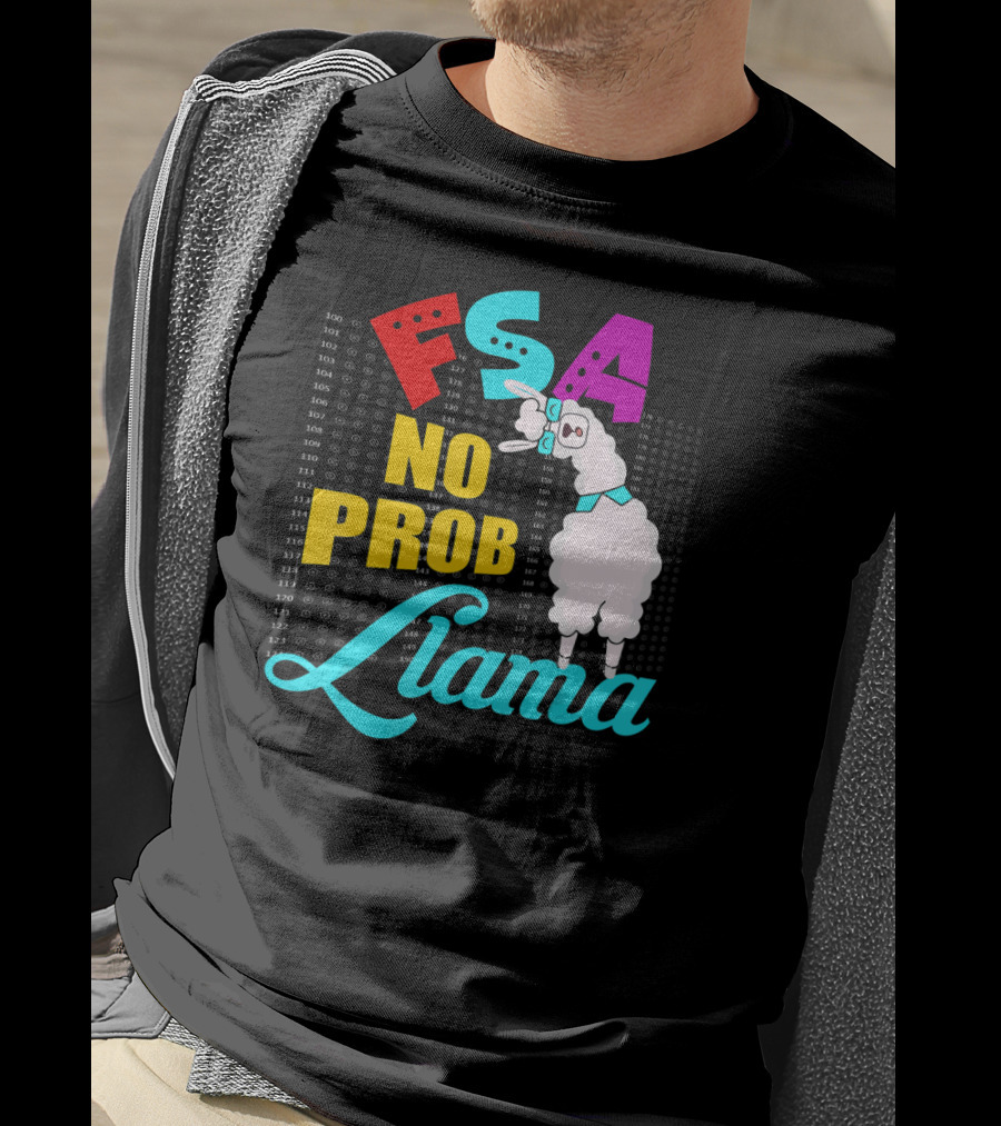 FSA No Prob Llama Teacher Bubble Sheet Fun T-Shirt