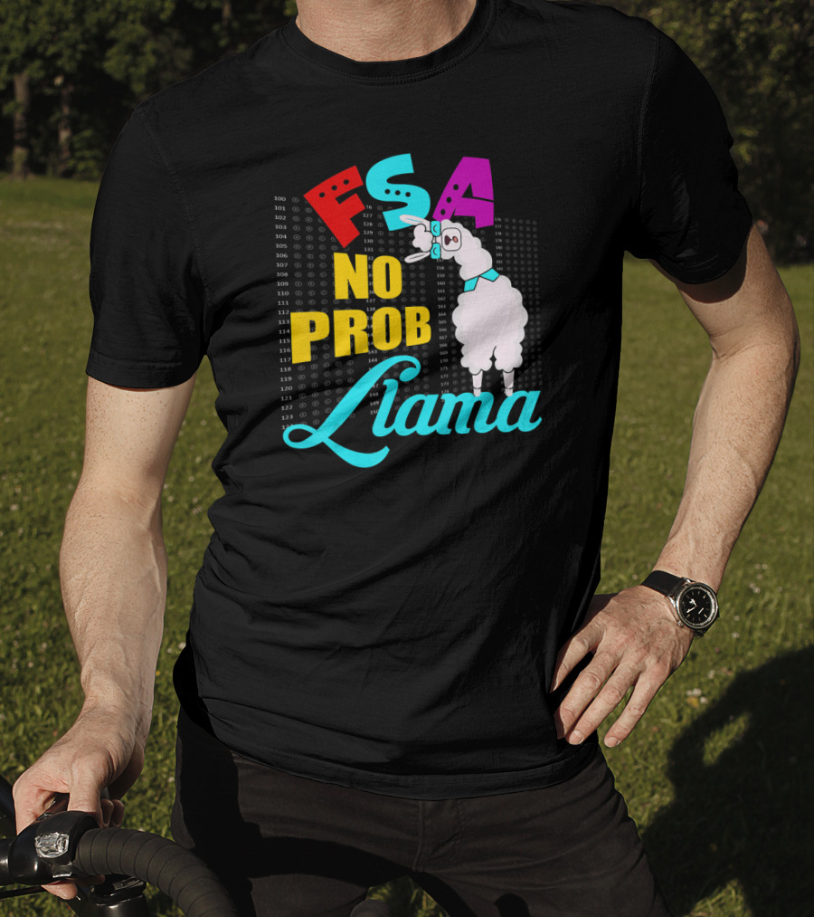 FSA No Prob Llama Teacher Bubble Sheet Fun T-Shirt