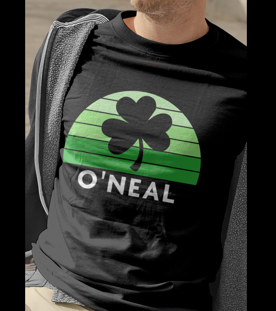 O'Neal Irish Family Name Shamrock Green Stripes T-Shirt