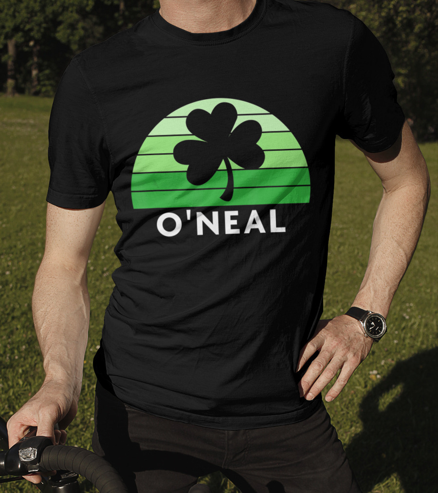 O'Neal Irish Family Name Shamrock Green Stripes T-Shirt