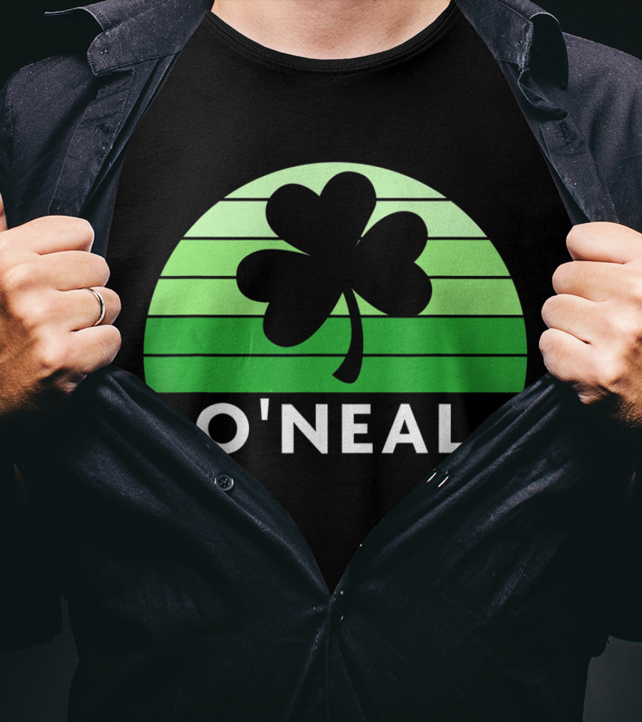 O'Neal Irish Family Name Shamrock Green Stripes T-Shirt